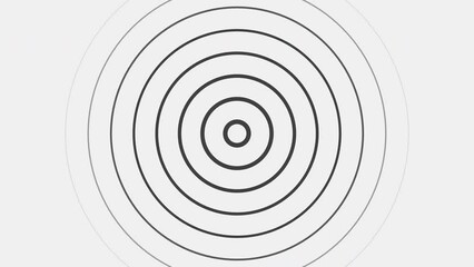 Wall Mural - Simple flat animated black and white concentric circle lines. Seamless loop abstract motion background. Cyber, futuristic, or retro style concept for presentation or promo