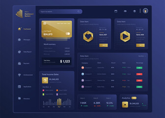 Infographic NFT dashboard. UI design with graphs, charts and diagrams. Web interface template for business presentation