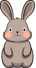 Sticker - Cute rabbit cartoon minimal with outline