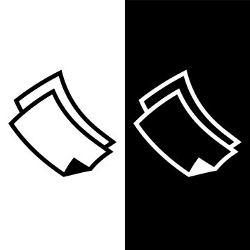 black and white paper icon