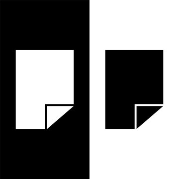 black and white paper icon