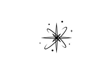 compass logo design with swoosh effect variations