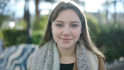 Sticker - Young blonde woman smiling confident standing at park