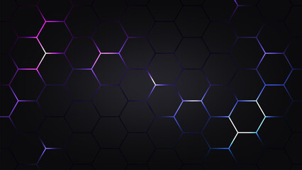 Sticker - Hexagonal abstract technology background. electric glow hexagonal background. vector illustration.