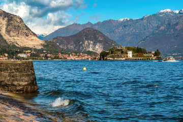 Wall Mural - View of Isola Bella on Lake Maggiore in Italy.