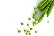 © kivitimof - Fresh green vegetable pea pods and beans isolated on white background
