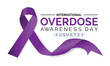 International Overdose Awareness Day (31th August).Stop overdose  ingestion or application of a drug or other substance. Horizontal Banner Template Design. Vector Illustration.