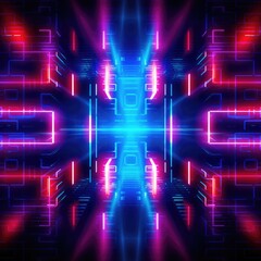 Wall Mural - color neon electronic style disco background.