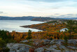 The scenery of Alta town and Altafjorden from Hjemmeluft, Finnmark, Norway