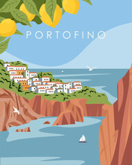 Wall Mural - Portofino Italy poster.