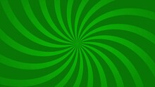 Abstract Animation Loop Background Spiral Lines Rotate In Green Cartoon Comic Style.