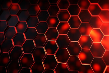 abstract background formed from red hexagons , glass red pattern, geometric crystals, abstract