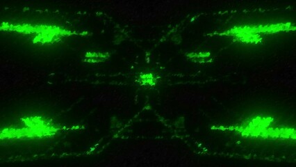 Poster - View inside of an alien spacecraft with shining buttons. Motion. Extraterrestrial technologies.