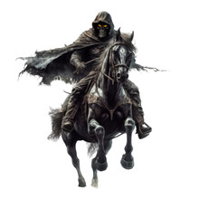 Headless Horseman Isolated On A Transparent Background, Generative Ai