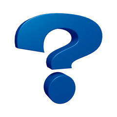 Poster - Blue question mark or icon design in 3d rendering