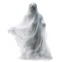 ghostly apparition isolated on a transparent background, generative ai
