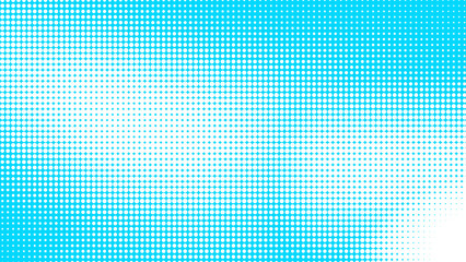 Poster - Dots halftone white blue color pattern gradient texture with technology digital background. Dots pop art comics with summer background.