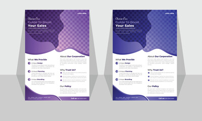 Wall Mural - Brochure design, flyer in A4 with colorful business proposal, promotion, advertise, corporate business flyer template set