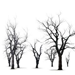 Sticker - spooky trees isolated on a transparent background, generative ai