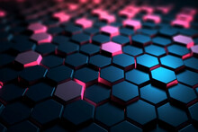 Abstract Background Formed From Pink Hexagons , Glass Violet  Pattern, Geometric Crystals, Abstract Wallpaper	