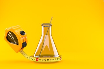 Canvas Print - Chemistry flasks with measuring tape