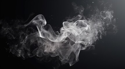 Wall Mural - White smoke with shiny glitter particles abstract black background, AI