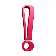 Poster - Pink exclamation mark symbol or icon design in 3d rendering 