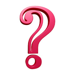 Poster - Pink question mark or icon design in 3d rendering