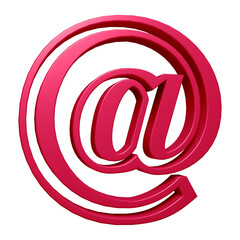 Poster - pink email or at symbol design in 3d rendering