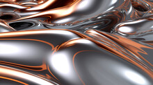Shiny Silver And Bronze Chrome Texture,  Reflective Silver Bronze Background