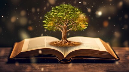 planting seed tree of knowledge and wisdom in the opening book - created using generative ai tools