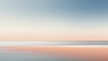 Clear blue sky sunset with glowing orange teal color horizon on calm ocean seascape background. Picturesque