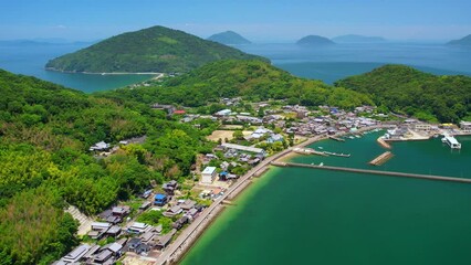 Wall Mural - 香川県三豊市の粟島の空撮風景