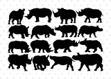 Fototapeta Pokój dzieciecy - Rhinos Silhouette, Rhinos SVG, Rhinos Sale Svg, Rhino Svg, Rhinoceros Svg, Safari Animal Svg, Rhinos Bundle, SB00310