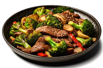 Sticker - Beef and broccoli asian stiry fry food 