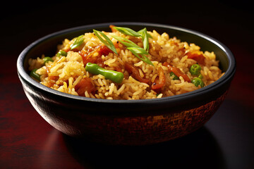 Sticker - Jasmine fried rice. Chinese cuisine. Asian cooking