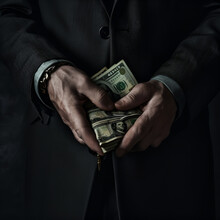Corruption, Or Paying In Cash.Bribe, Pay Off, Hush Money. Or Simple Paying By Cash Or Upfront Payment. Generative AI.