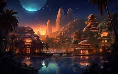 Wall Mural - journey to the galactic oasis low light.