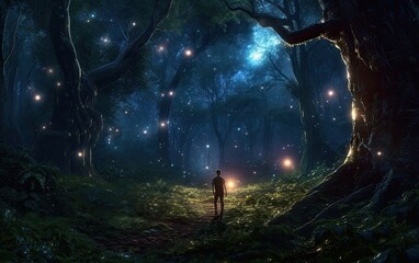 Wall Mural - forest of stars with the low light.