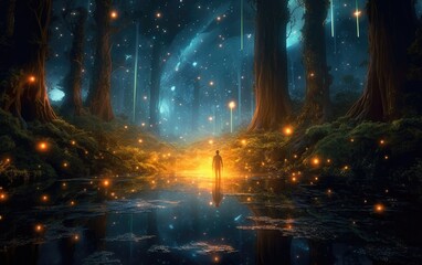 Wall Mural - forest of stars with the low light.