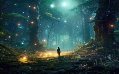 Wall Mural - forest of stars with the low light.