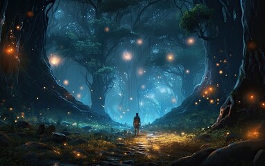 Wall Mural - forest of stars with the low light.
