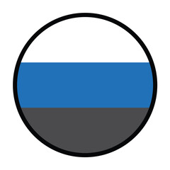 Wall Mural - Round Estonia flag, flat vector logo icon. Simple vector button flag of Estonia. 