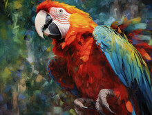 An Impressionist Painting Of A Parrot | Generative AI