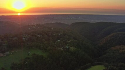 Wall Mural - South Australia Adelaide sunset panorama. Travel to australian countryside