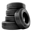 Tires Stacked Up Isolated on Transparent Background - Generative AI
