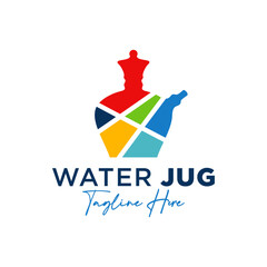 Poster - water jug vector illustration logo