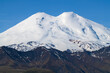 Mount Elbrus close-up on a sunny June morning. Kabardino-Balkaria, Russia