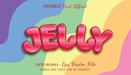 jelly 3d text effect design with colorfull background