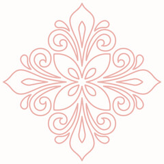 Wall Mural - oriental vector ornament with arabesques and floral elements. traditional pink classic ornament. vin